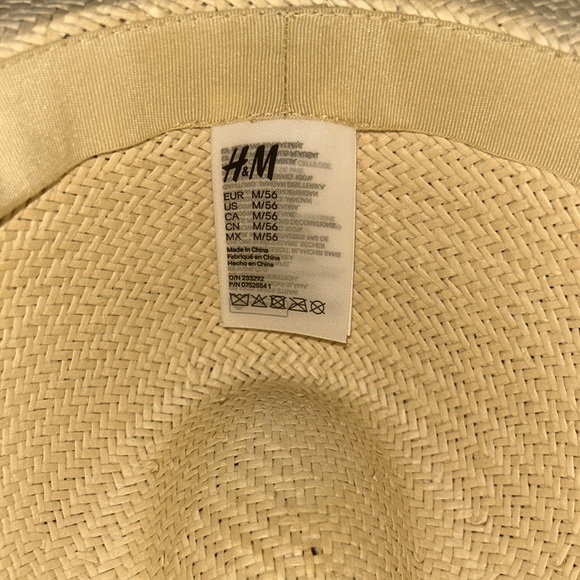 H&M Straw Cream Fedora Hat with Tan Band - Picture 5 of 5